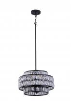 Lit Up Lighting LIT7432BK-CRY - 16" 4xE26 60 W Pendant in black finish